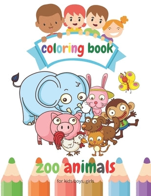 Jungle zoo animals coloring book for kids boys, girls: Size: 8,5"X11 great gift for boys & girls, children ages 3-8 Cats lovers, dogs and birds unicor by Chafii, Rabya