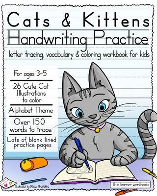 Cats & Kittens Handwriting Practice: Letter tracing, Vocabulary and Coloring Workbook for Kids by Brighittini, Elena