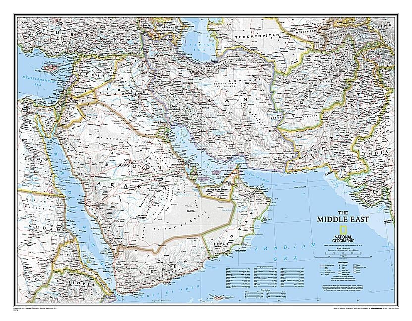 National Geographic Middle East Wall Map - Classic (30.25 X 23.5 In) by National Geographic Maps