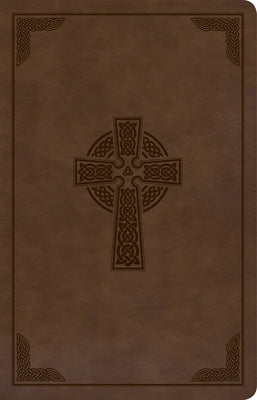 KJV Large Print Personal Size Reference Bible, Brown Celtic Cross Leathertouch, Indexed by Holman Bible Staff