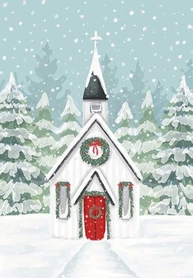 Church in Snowfall Small Boxed Holiday Cards (20 Cards, 21 Self-Sealing Envelopes) by Peter Pauper Press Inc