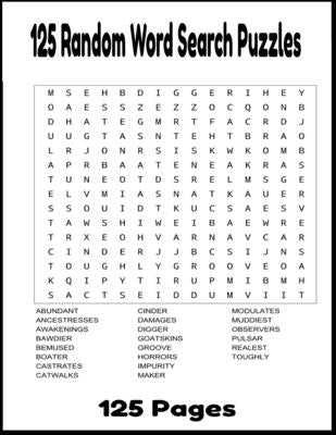 125 Random Word Search Puzzles: Random Word Search Puzzles 125 Pages by E, J. L.