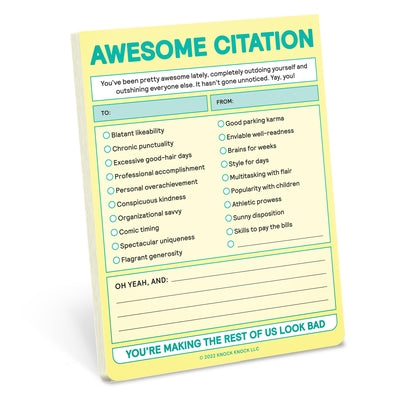Awesome Citation Nifty Note Pad (Pastel Version) by Knock Knock