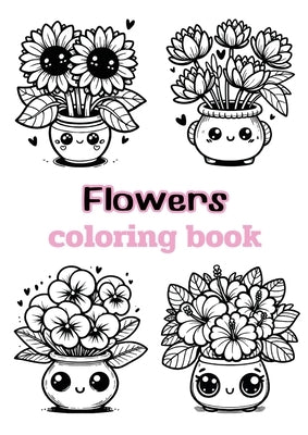 Flowers coloring book: Children's coloring pages + word search puzzles by K, Beccanica