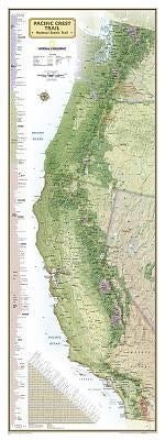 National Geographic Pacific Crest Trail Wall Map in Gift Box (18 X 48 In) by National Geographic Maps