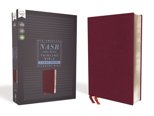 Nasb, Thinline Bible, Large Print, Bonded Leather, Burgundy, Red Letter Edition, 1995 Text, Comfort Print by Zondervan