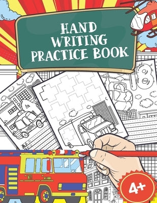Hand Writing Practice Book: Policecar & Firetruck Coloring Book, Tracing Letters and Numbers for Preschool, Gift for Boys by Paperheart, Hellen's