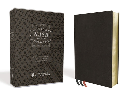 Nasb, Single-Column Reference Bible, Premium Leather, Goatskin, Black, Premier Collection, 1995 Text, Comfort Print by Zondervan