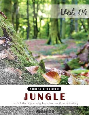 Jungle: Nature Forest Grey Scale Photo Adult Coloring Book, Mind Relaxation Stress Relief Coloring Book Vol4.: Series of color by Leaves, Banana