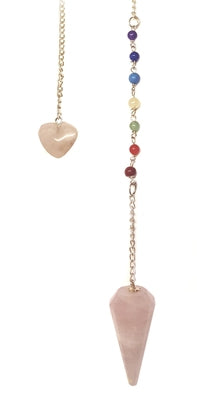 Premium Rose Quartz Chakra Pendulum by Lo Scarabeo