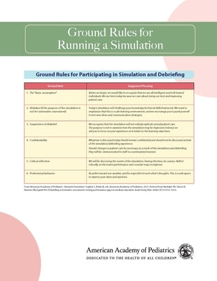 Neonatal Simulation Card: Ground Rules for Running a Simulation by Soghier, Lamia M.