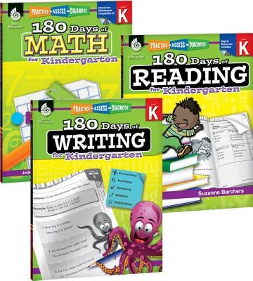 180 Days of Reading, Writing and Math for Kindergarten 3-Book Set by Barchers, Suzanne I.