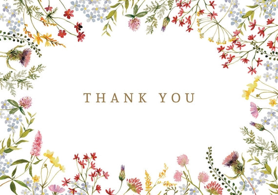Wildflowers Thank You Notes (14 Cards, 15 Self-Sealing Envelopes) by Peter Pauper Press Inc