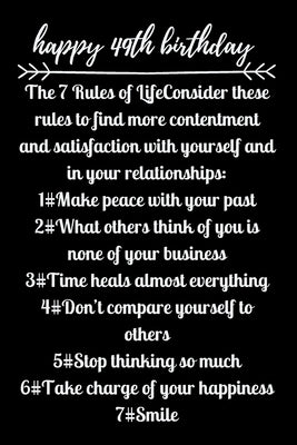happy49th birthday The 7 Rules of Life by Note Books, Star