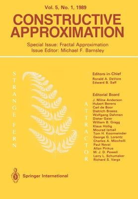 Constructive Approximation: Special Issue: Fractal Approximation by Barnsley, Michael F.