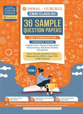 36 Sample Question Papers Commerce Stream: CBSE Class 12 for Term-I November 2021 Examination by Oswal