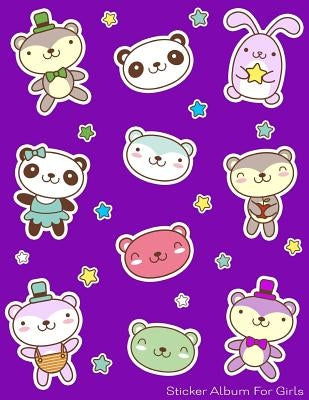 Sticker Album For Girls: 100 Plus Pages For PERMANENT Sticker Collection, Activity Book For Girls, Purple - 8.5 by 11 by Scales, Maz