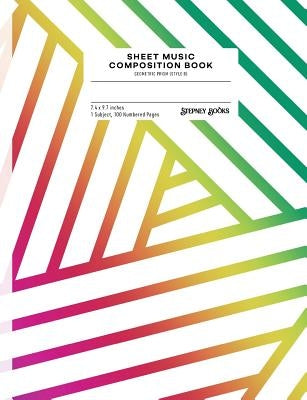 Sheet Music Composition Book: Geometric Prism (Style B), Numbered Pages by Stepney Books