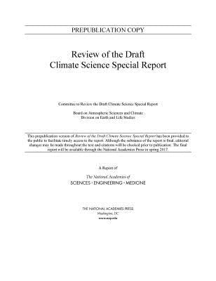 Review of the Draft Climate Science Special Report by National Academies of Sciences Engineeri