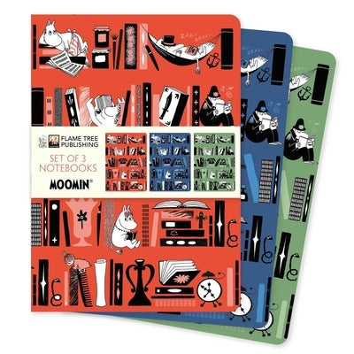 Moomin Bookshelves Set of 3 Standard Notebooks by Flame Tree Studio