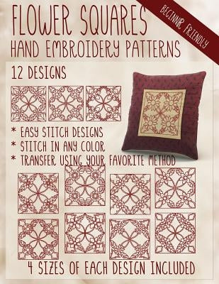 Flower Squares Hand Embroidery Patterns by Embroidery, Stitchx