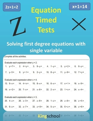 Equation timed test - Solving first-degree equations with single variable - Kingschool by Edition, Kingschool