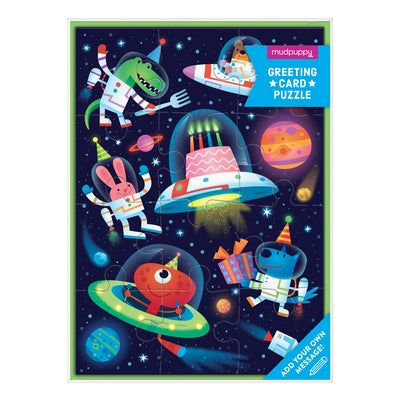 Cosmic Party Greeting Card Puzzle by Mudpuppy