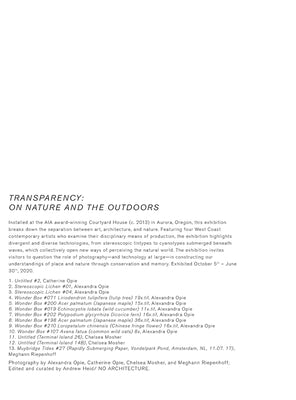 Transparency: On Nature and the Outdoors by Heid, Andrew