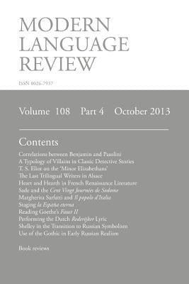 Modern Language Review (108: 4) October 2013 by Richardson, Brian