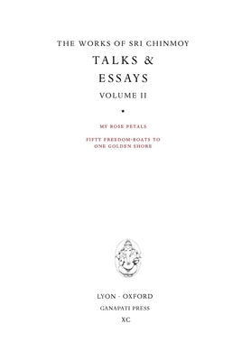Talks & essays part II by Chinmoy, Sri