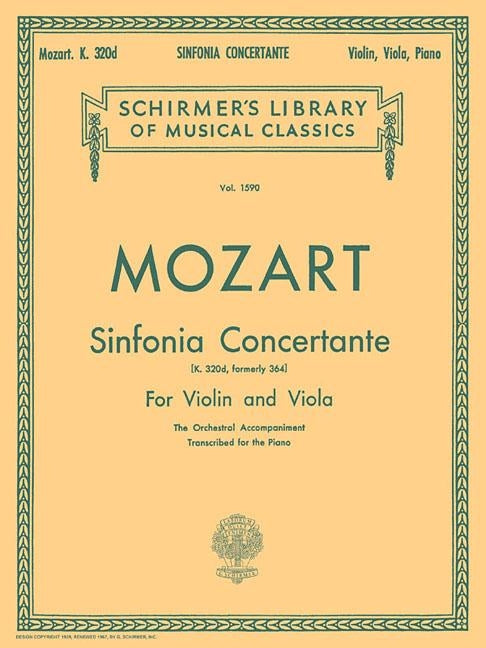 Sinfonia Concertante: Schirmer Library of Classics Volume 1590 Score and Parts by Amadeus Mozart, Wolfgang