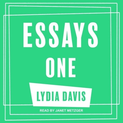 Essays One by Metzger, Janet