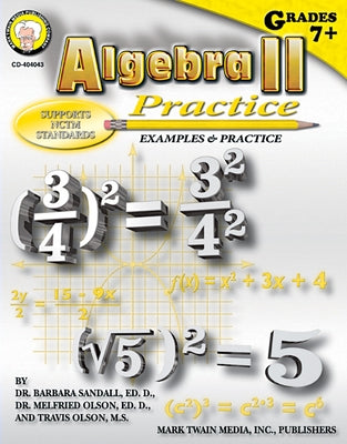 Algebra II Practice Book, Grades 7 - 12 by Sandall, Barbara R.