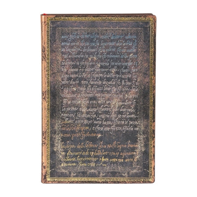 Paperblanks Michelangelo, Handwriting Embellished Manuscripts Collection Softcover Flexi Mini Lined Elastic Band Closure 208 Pg 80 GSM by Paperblanks
