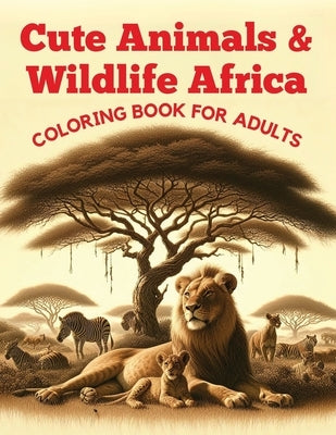 Cute Animals & Wildlife Africa Coloring Book for Adults: 50 Super Fun and Easy Designs with Lion, Elephant, Penguin, Alligator, Parrot, Macaw, Flaming by Mostafa, Hb