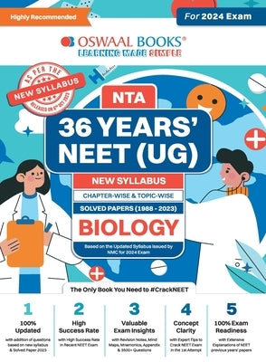 Oswaal NEET (UG) 36 Years Chapter-wise Topic-wise Solved Papers Biology For 2024 Exams ( New Edition) by Oswaal Editorial Board