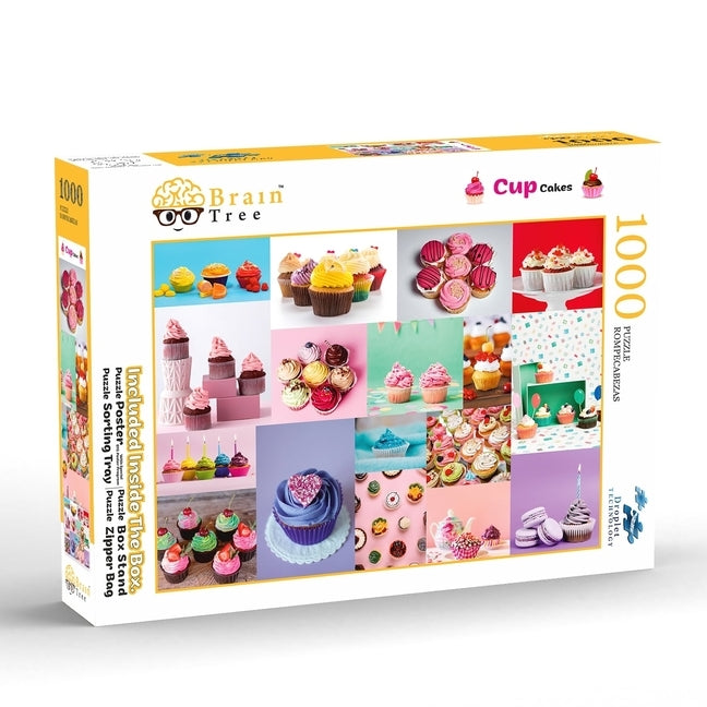 Brain Tree - Cupcakes 1000 Piece Puzzle for Adults: With Droplet Technology for Anti Glare & Soft Touch by Brain Tree Games LLC
