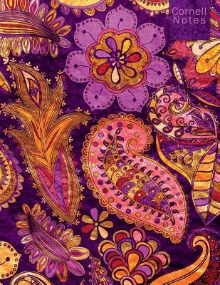 Cornell Notes: Large Student Cornell Note Taking System 120 Pages Purple Paisley by Journals, Colormepositive