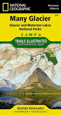 Many Glacier: Glacier and Waterton Lakes National Parks Map by National Geographic Maps