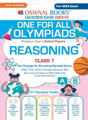 Oswaal One For All Olympiad Previous Years' Solved Papers, Class-7 Reasoning Book (For 2023 Exam) by Oswaal Editorial Board
