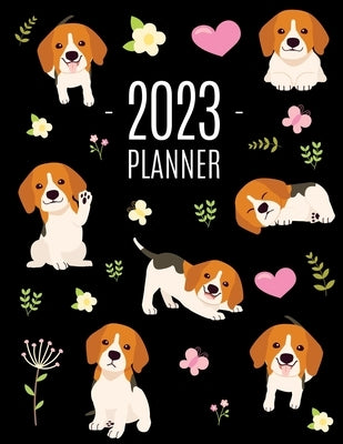 Beagle Planner 2023: Cute Daily Organizer (12 Months) Pretty Scheduler With Friendly Pooch by Press, Happy Oak Tree