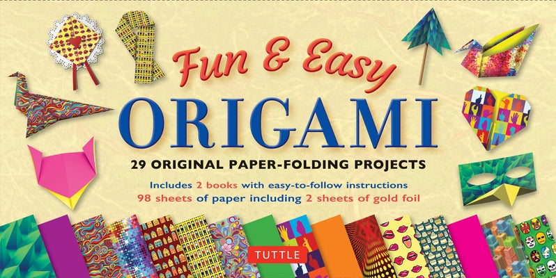 Fun & Easy Origami Kit: 29 Original Paper-Folding Projects: Includes Origami Kit with 2 Instruction Books & 98 Origami Papers by Temko, Florence