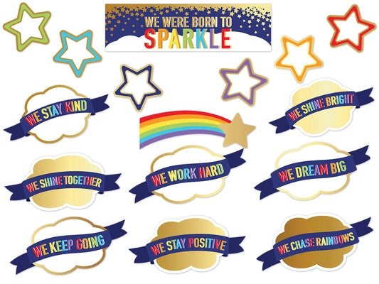 Sparkle and Shine We Were Born to Sparkle Mini Bulletin Board Set by Carson Dellosa Education