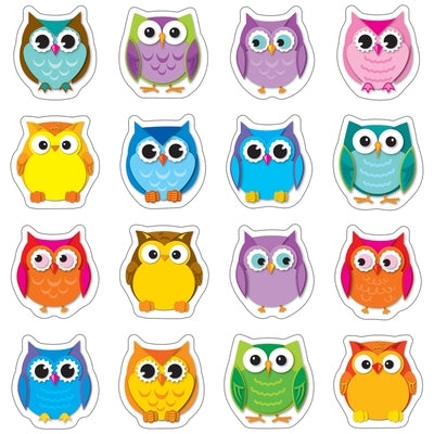 Colorful Owls Mini Cutouts by Carson Dellosa Education