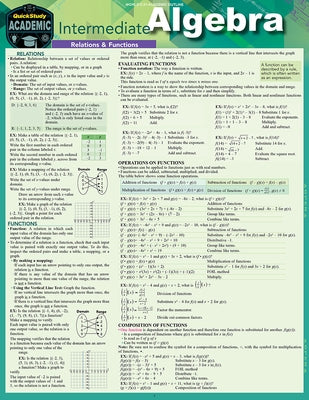 Intermediate Algebra: A Quickstudy Laminated Reference Guide by Expolog LLC