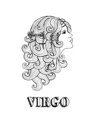 Virgo: Coloring Book with Three Different Styles of All Twelve Signs of the Zodiac. 36 Individual Coloring Pages. 8.5 x 11 by Journals, Blank Slate
