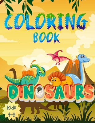 Dinosaur Coloring Book for Kids: Great Gift for Boys & Girls, Age 4-8. 34 unique Dinosaur pictures! Pages are one-sided so markers won't bleed through by Edia Coloring, Herm