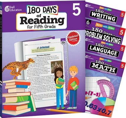 180 Days Reading, Math, Problem Solving, Writing, & Language Grade 5: 5-Book Set by Multiple Authors