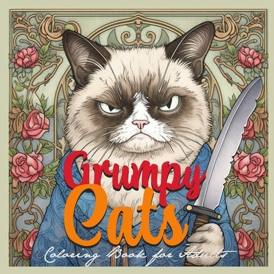 Grumpy Cats Grayscale Coloring Book for Adults: funny Cats Coloring Book grumpy cats doing things grauscale Coloring Book by Publishing, Monsoon