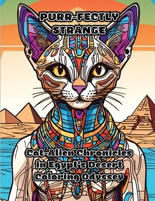 Purr-fectly Strange: Cat-Alien Chronicles in Egypt's Desert Coloring Odyssey by Colorzen
